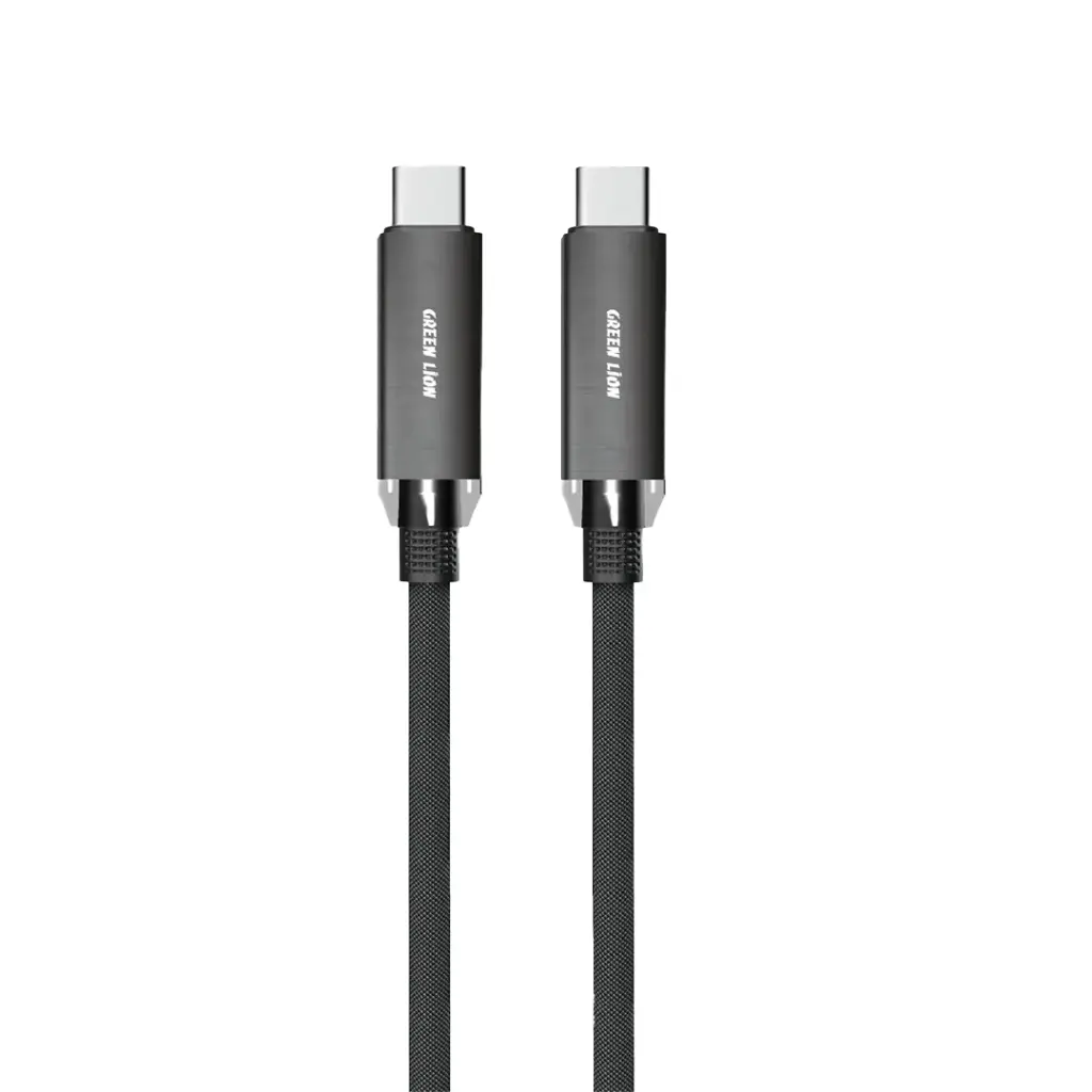 Green Lion Braided Type-C to Type-C Cable 240W 1 mtr - Black - Image 1