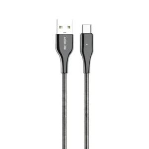 Green Lion USB-A To USB-C Metal Spring Hose Cable - Silver
