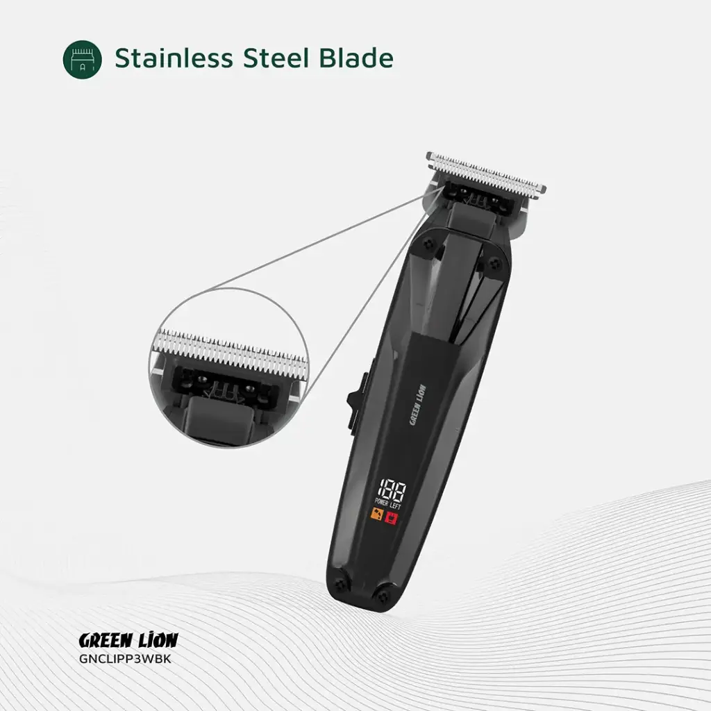 Green Lion Clip Master Professional Hair Clipper - Black - Image 2