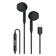 Green Lion Wired Mono Earphones with Type-C Connector - Black
