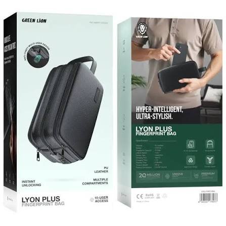 Green Lion Lyon Plus Fingerprint Bag- Black - Image 2