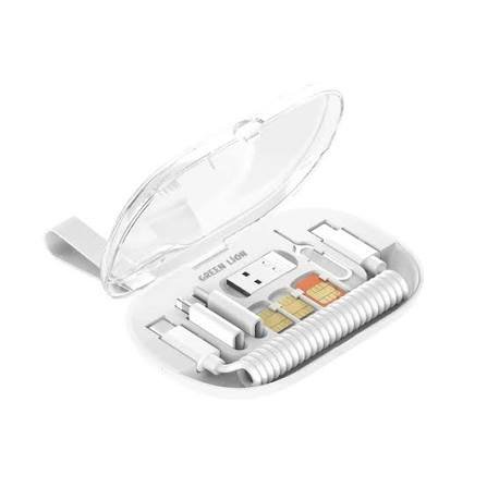 Green Lion 6 in 1 Multi Functional Data Cable Set - White - Image 1